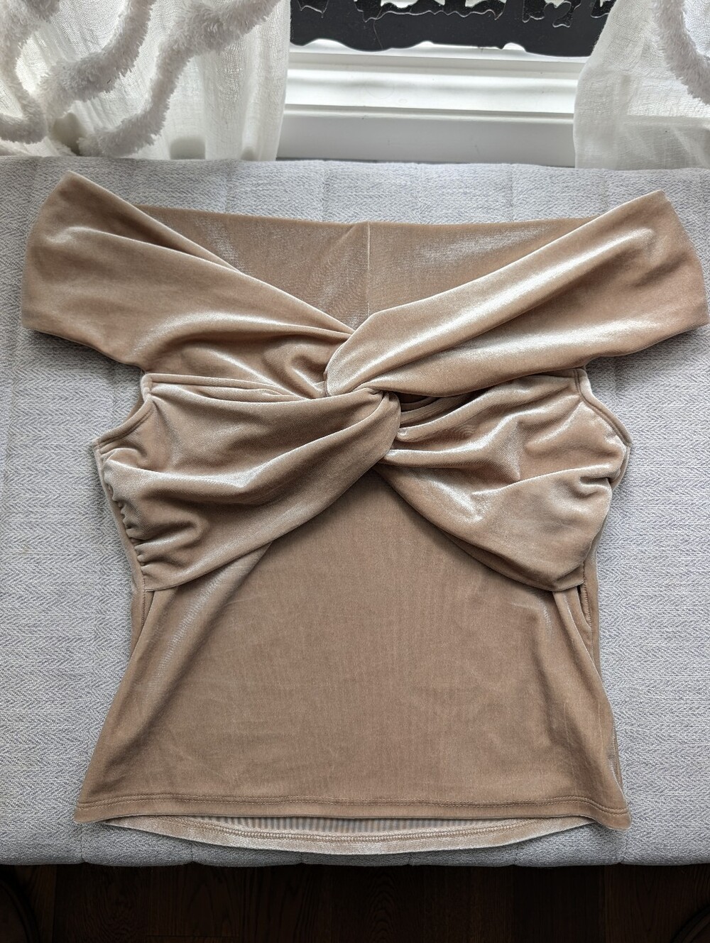 Reformation Twist-Front Off-Shoulder Camisole - Taupe